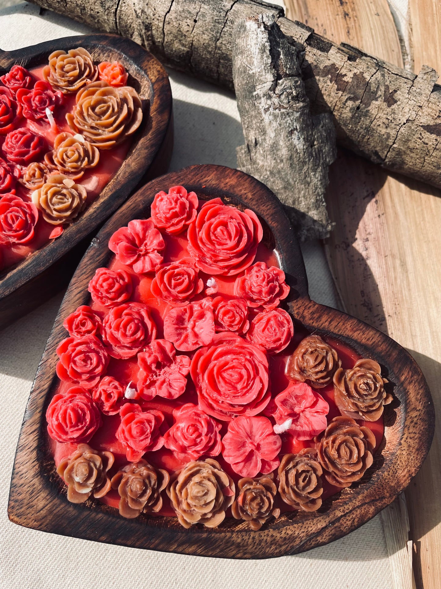 Roses and peonies-Embed Candle – A Labor of Love