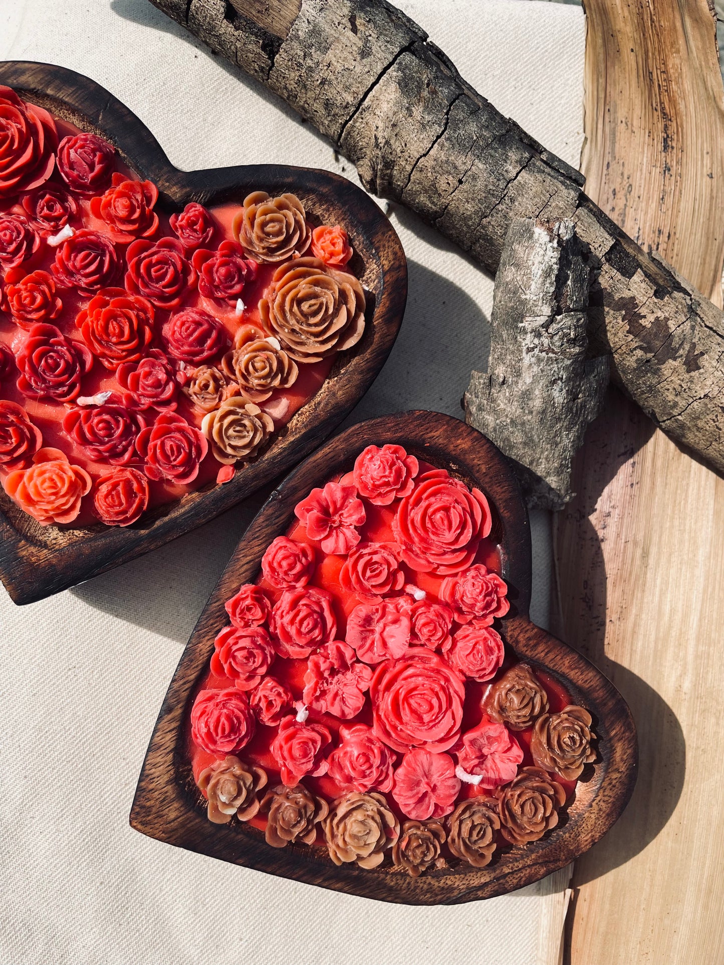 Roses and peonies-Embed Candle – A Labor of Love